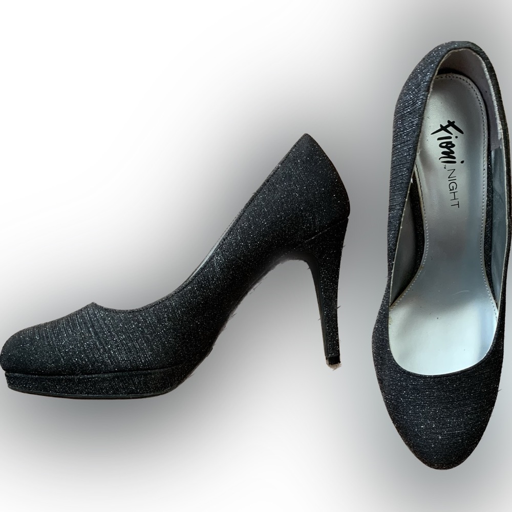 Fioni Night Women’s 9W Black Sparkly Heels